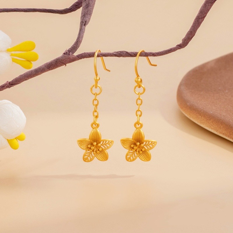 ANTING PANJANG BINTANG KODE A011 / Anting Perhiasan titanium emas