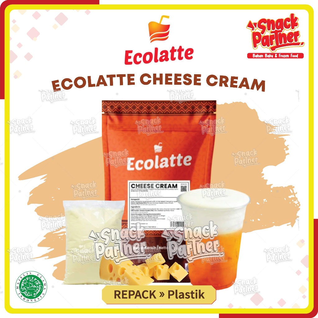 

ECOLATTE CHEESE CREAM Instant Powder - Repack 100 250 GR - Topping Toping Bubuk Foam Keju Minuman Teh Susu Coklat