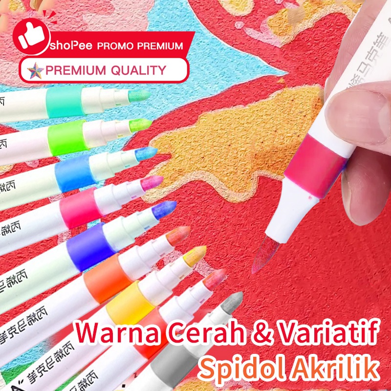 

（COD）Acrylic Marker Set Spidol Akrilik DIY Painting Spidol Pastel Pulpen Highlight Drawing Warna
