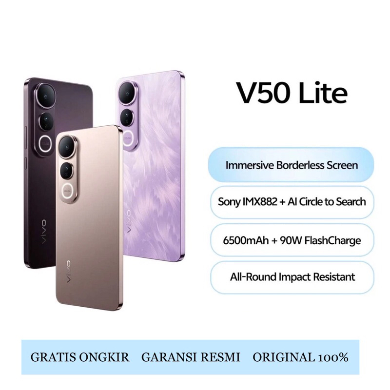 vivo V50 Lite 4G NFC (8/128GB - 8/256GB) Extended RAM 8GB - Snapdragon 685 -Camera Somy IMX882 - Bat