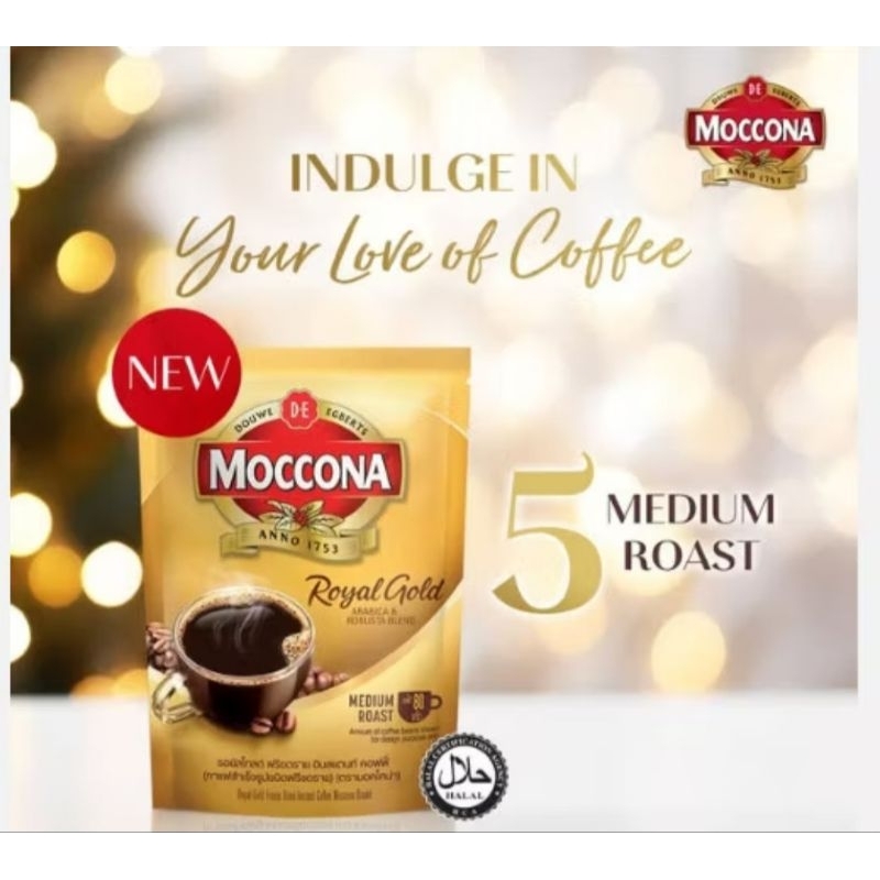 

Moccona Royal Gold 30g. Kopi Campuran Arabica & Robusta. Medium Roast