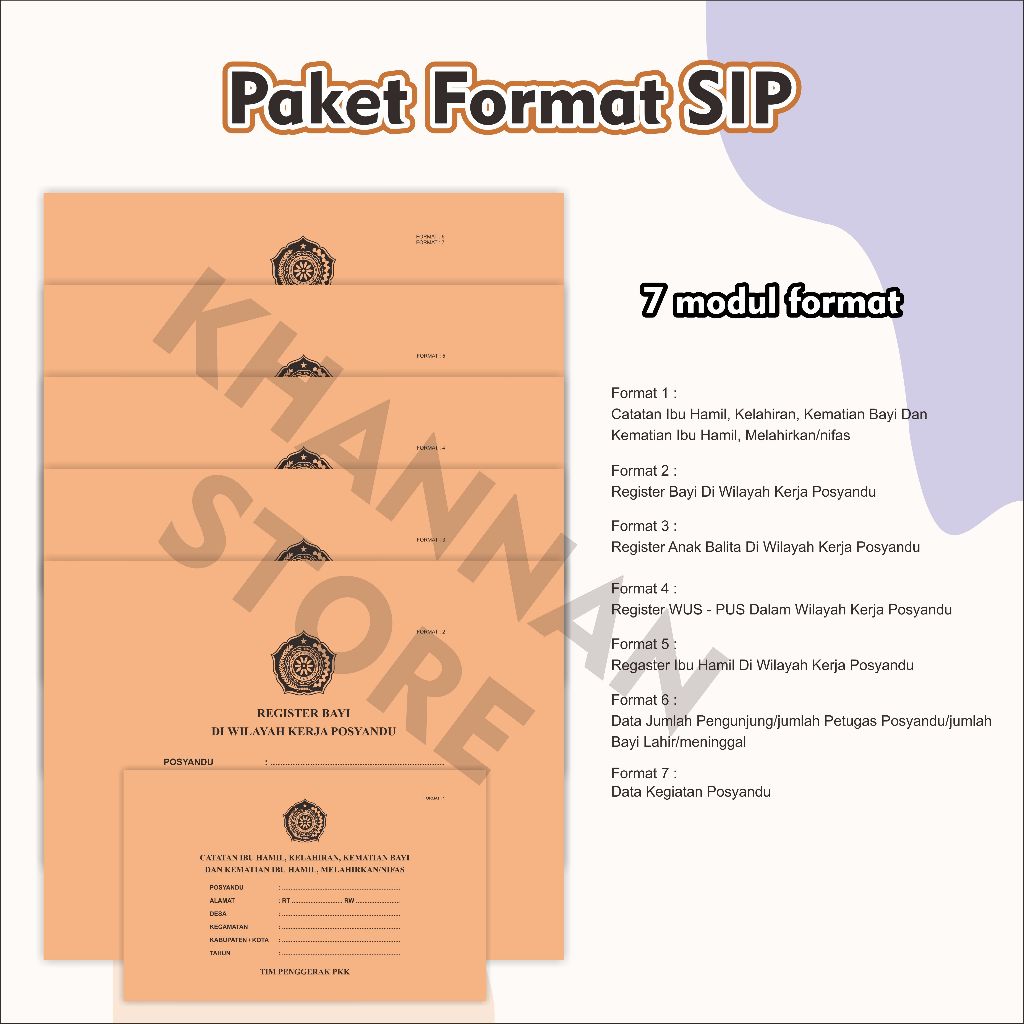 

Format SIP (SISTEM INFORMASI POSYANDU), 1 Paket Komplit, buku posyandu, buku PKK, buku kader