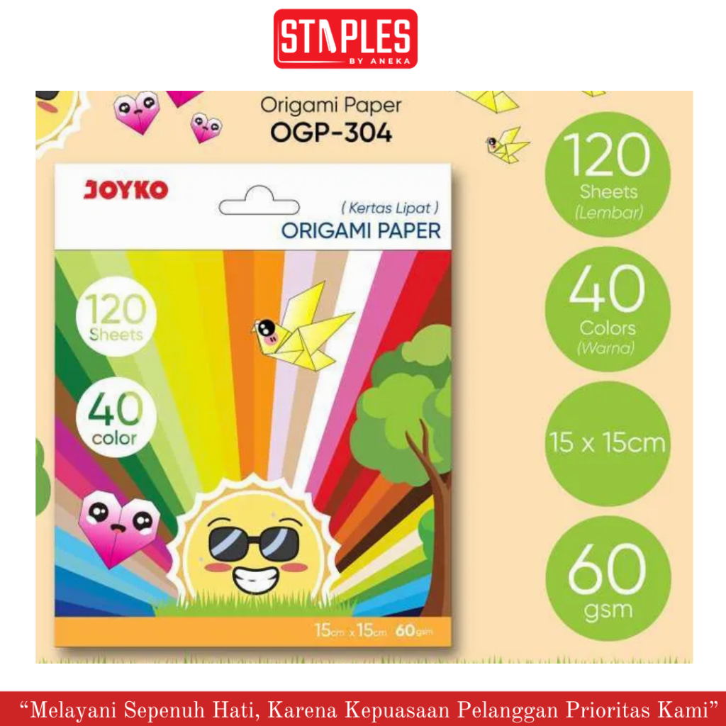 

Joyko Origami Paper OGP-304 / Kertas Lipat Seni 15x15 CM 120 Lembar