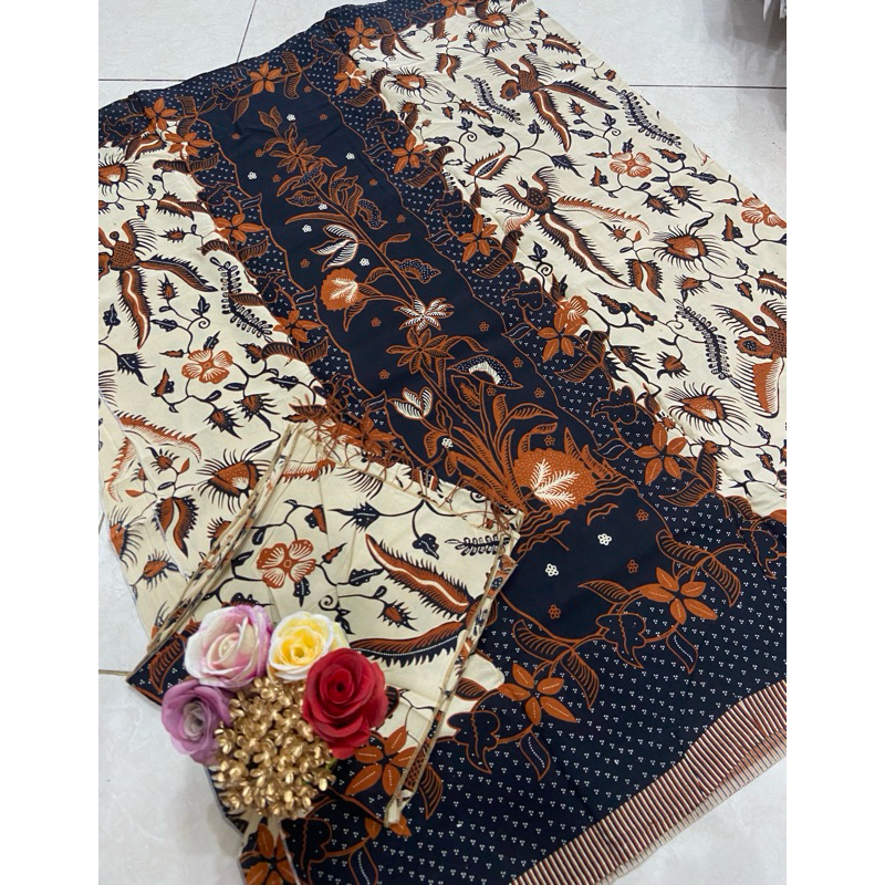 sutra paris set selendang/ kamen batik rembang/kamen sutra paris rembang