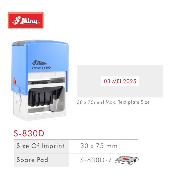 

Stempel Shiny S-830D /Dater/ Custom Huruf/otomatis self ink