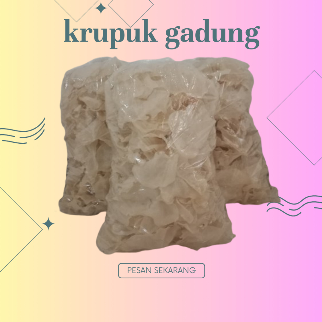 

Krupuk Gadung Mentah berat 1kg dan 500gr|| siap Goreng Homemade dijamin kualitasnya