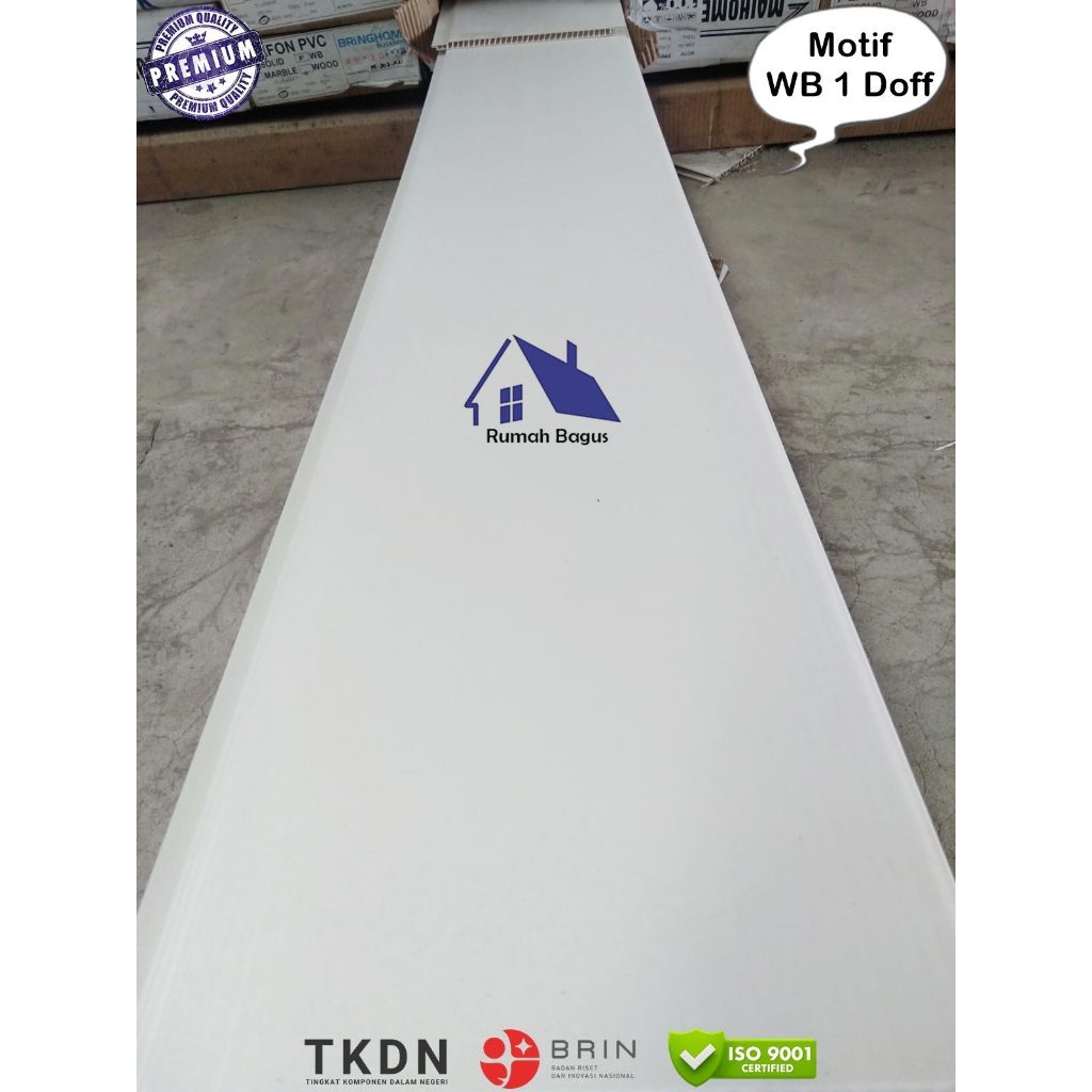 Plafon PVC White Base 1 Doff Putih Kuat Mewah