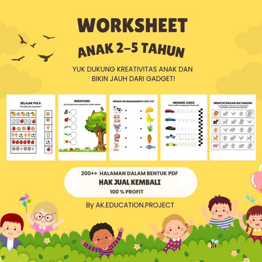 PREMIUM WORKSHEET EDUKASI ANAK 2-5 TAHUN BENTUK PDF By AK.EDUCATION.PROJECT