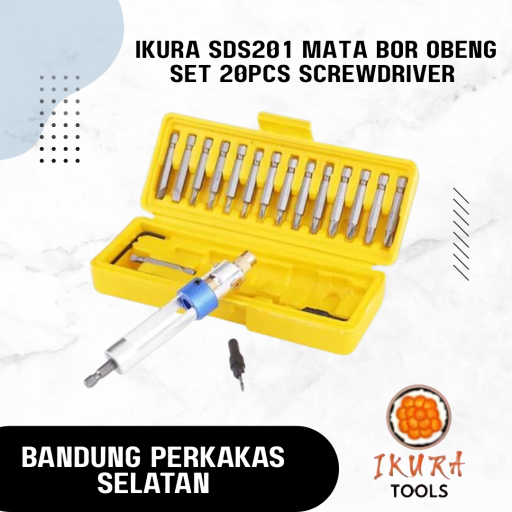 IKURA SDS201 Mata Bor Obeng Set 20pcs Screwdriver Bit Flip Bolak Balik