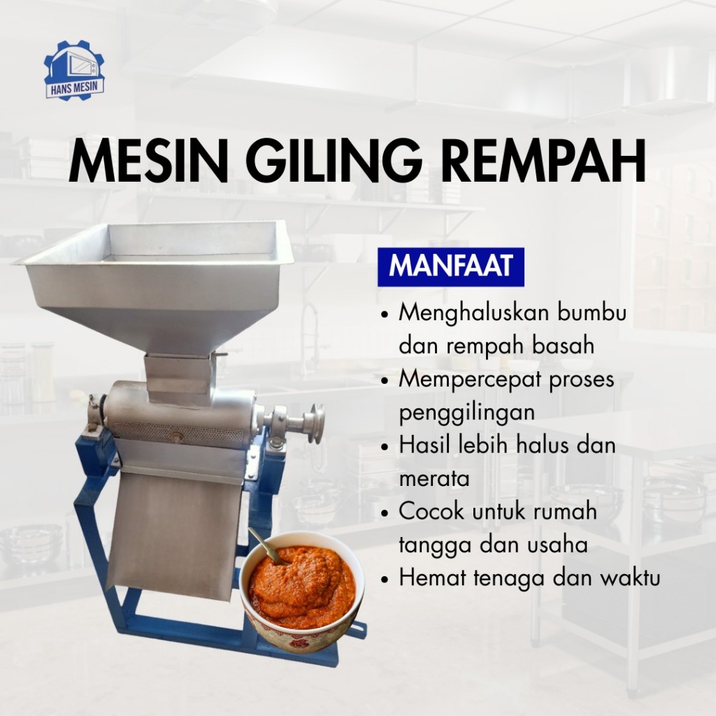 MESIN GILING BUMBU REMPAH LOKAL + PENGGERAK (DINAMO)