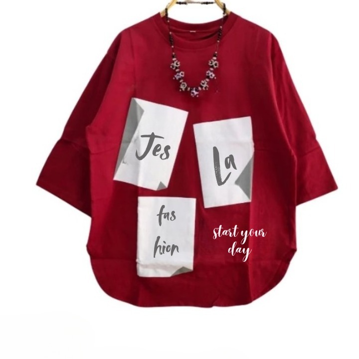 Kaos Baju Oversize Kimmy Blouse BO Bahan Kaos Katun Combed 24s Aplikasi Sablon Size S M L XL XXL XXX