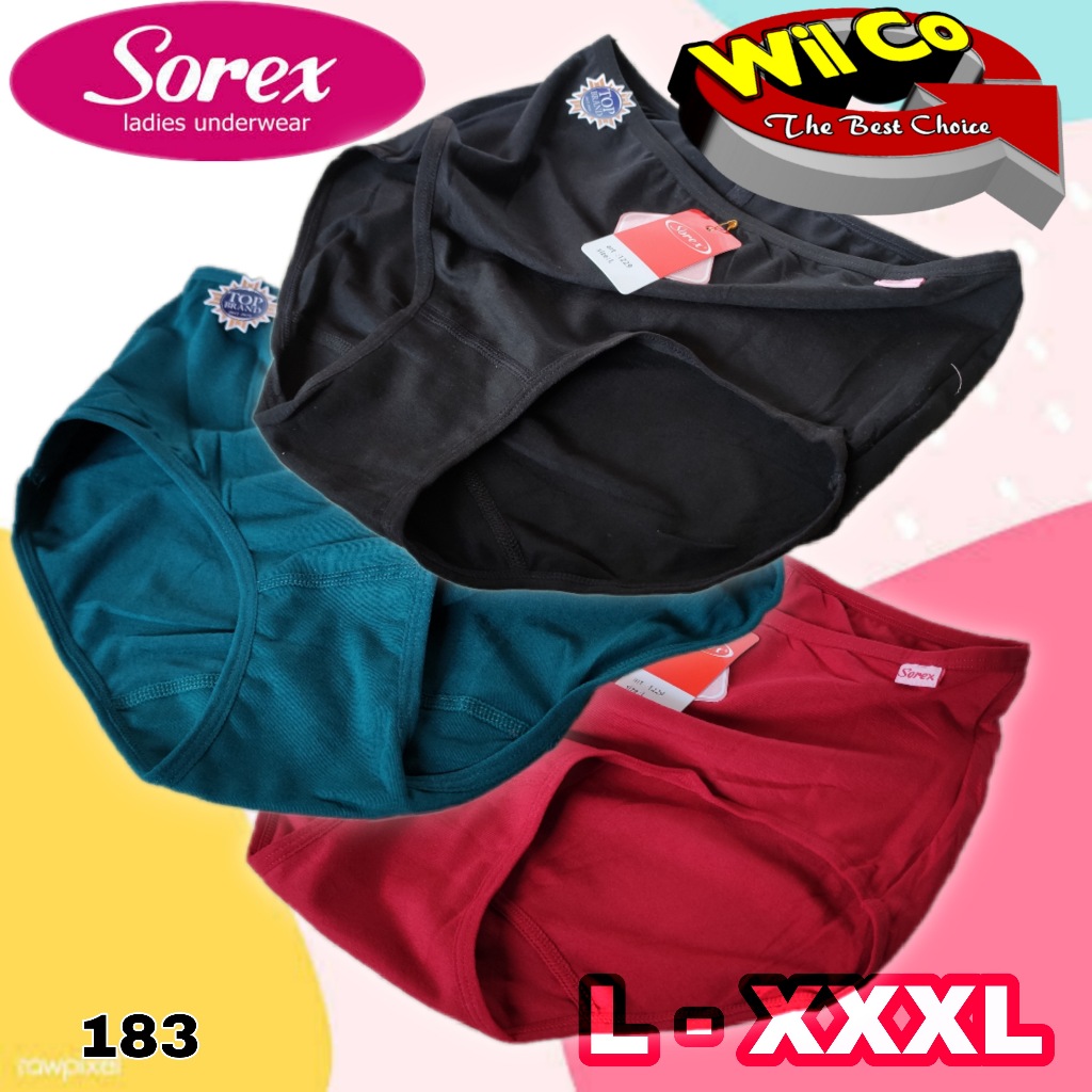 WELL K183 (1-3 pcs) Sorex Celana Dalam Wanita Jumbo, Celana Dalam Perempuan Big Size Size L EL QL