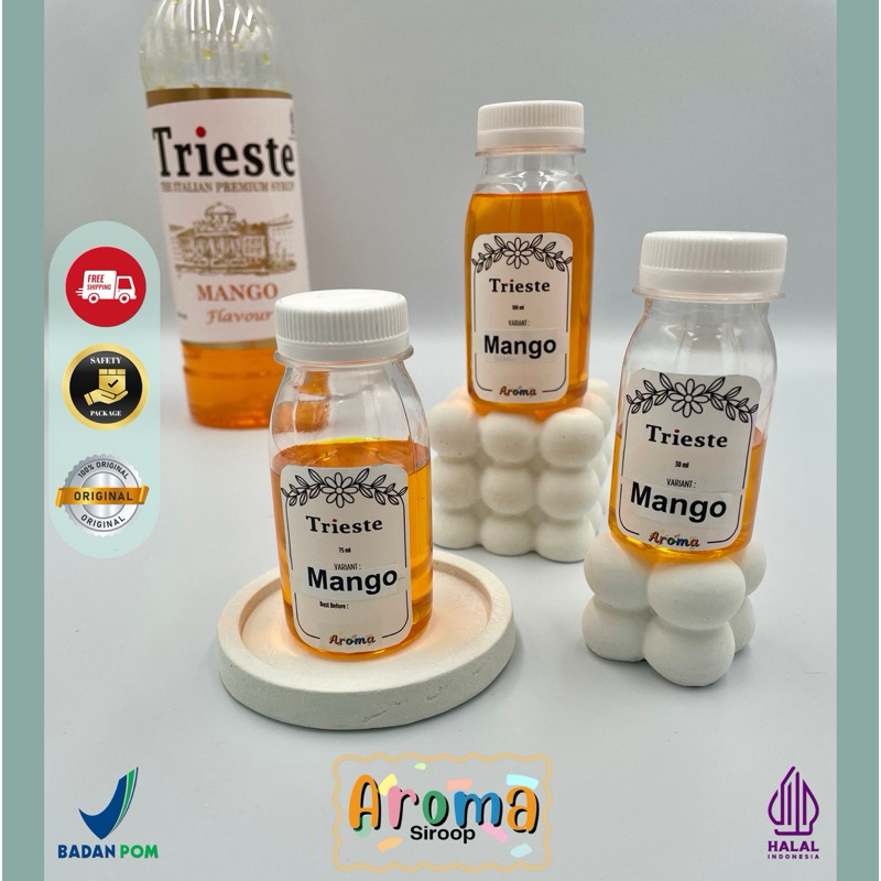 

Trieste Syrup - REPACK Sirup Trieste Mango Mangga ( 100ml - 75ml - 30ml ) Asli 100% ORIGINAL