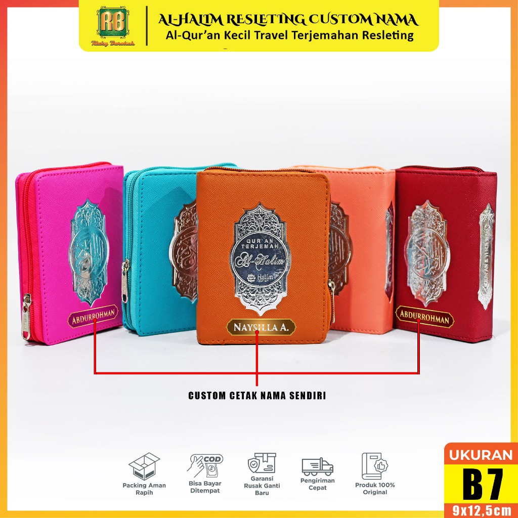 Al Quran Terjemah Al-Halim Rubu’ Qpp Resleting B7 Kecil Alquran Mini Rasm Utsmani Terjemahan Cover S