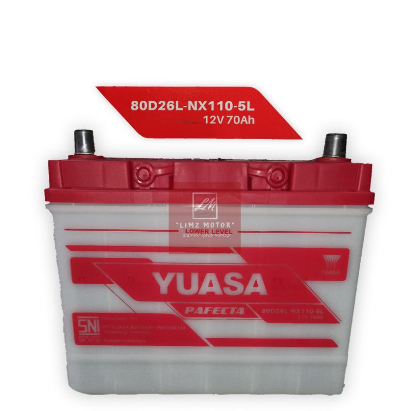 Car Battery-Aki Mobil Yuasa Pafecta 80D26L NX110 5L 12V 70Ah