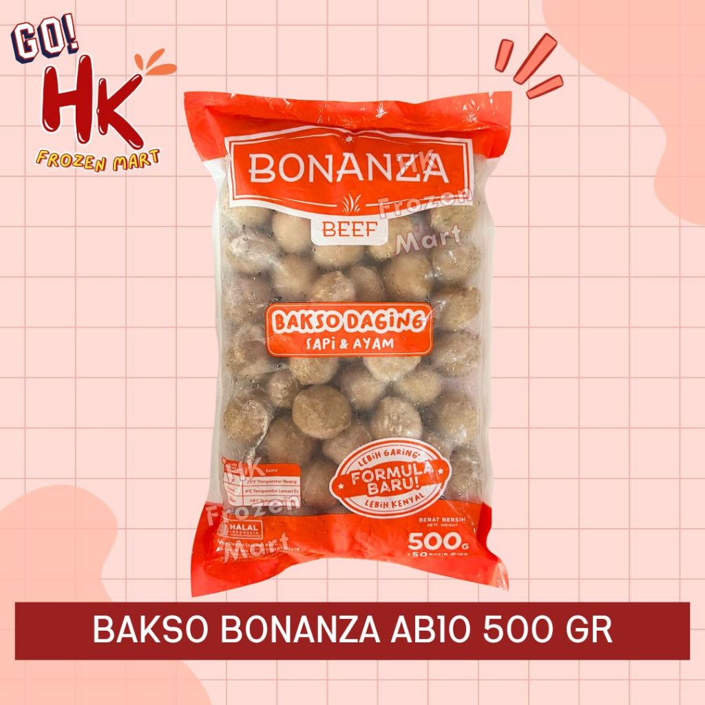 

Bonanza Bakso Sapi AB10 500gr 50 butir | baso full sapi premium urat kasar sony HK Frozen Mart