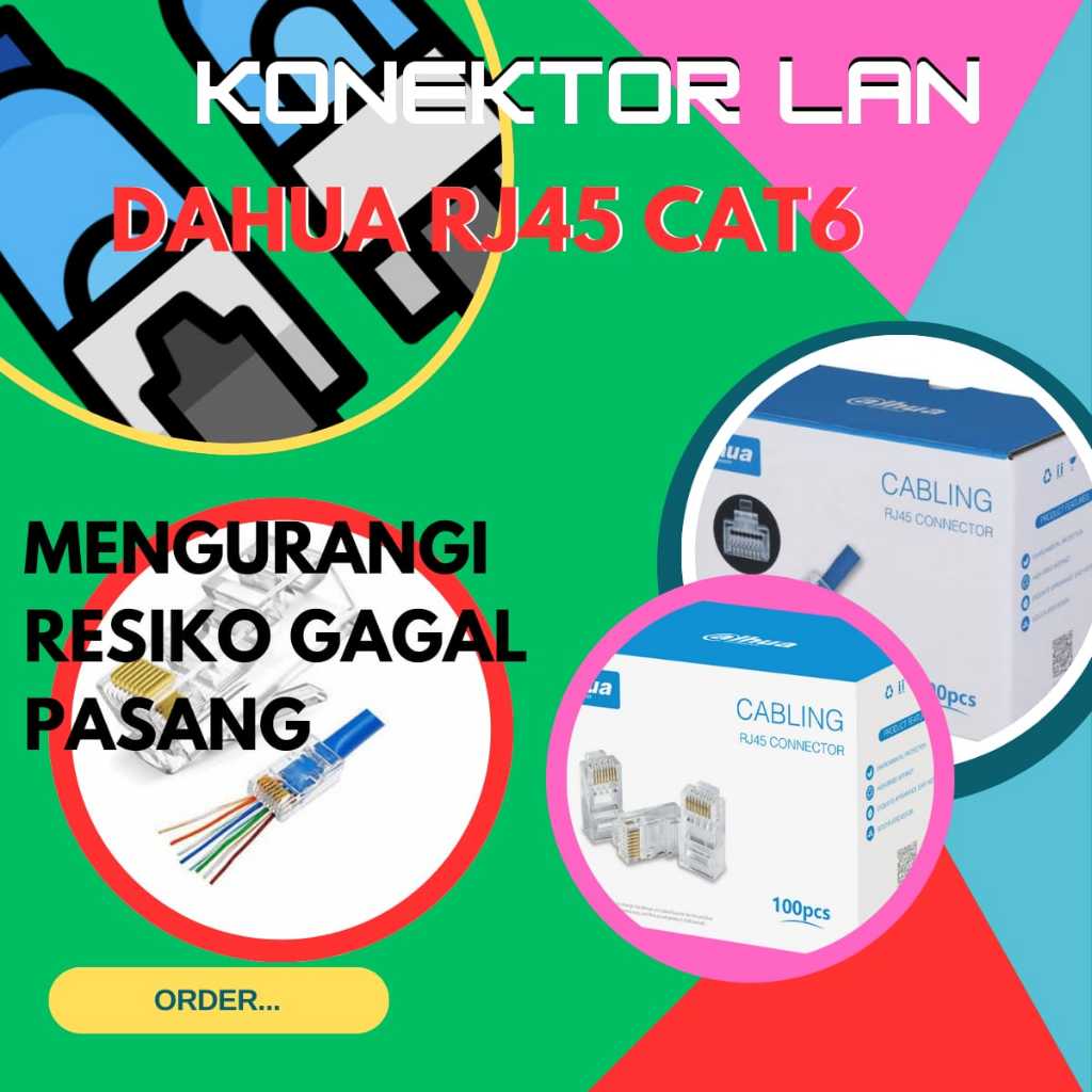 DAHUA Konektor RJ45 Cat6 Anti Gagal | Dahua RJ45 Anti Gagal | Konektor LAN Dahua Anti Gagal