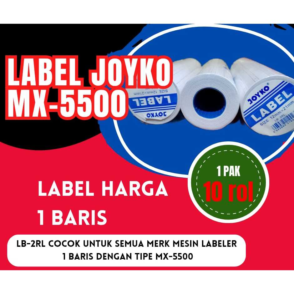 

Label Harga JOYKO 1 Baris MX-5500 LB-2RL | Tinta Joyko 1 Baris