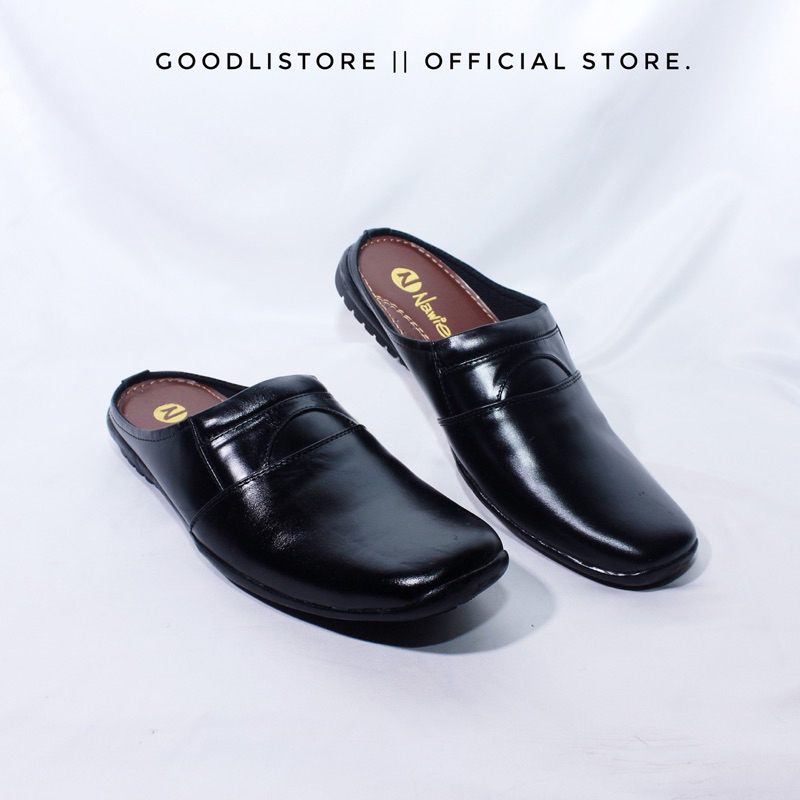 Sepatu sandal slop bustong pria kulit sapi asli formal