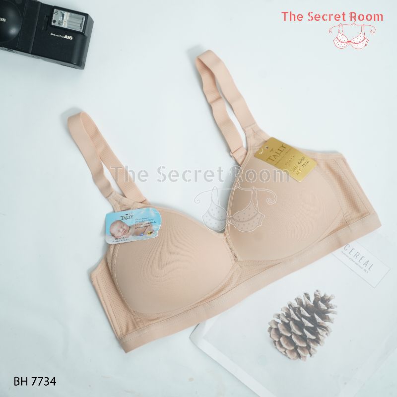 TALLY BRA BH 7734 I CUP B I BUSA TIPIS I TANPA KAWAT I BAHAN BABY SKIN I SAYAP SAMPING  LEBAR  I KAI