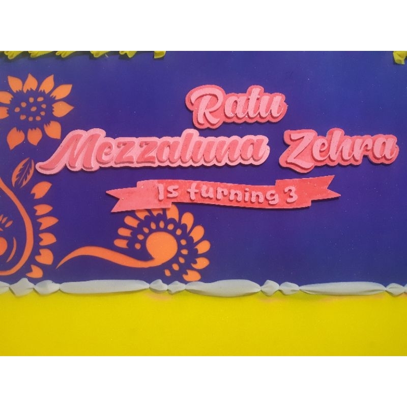 

Huruf timbul Styrofoam/gabus custom premium paket 3 nama + pita