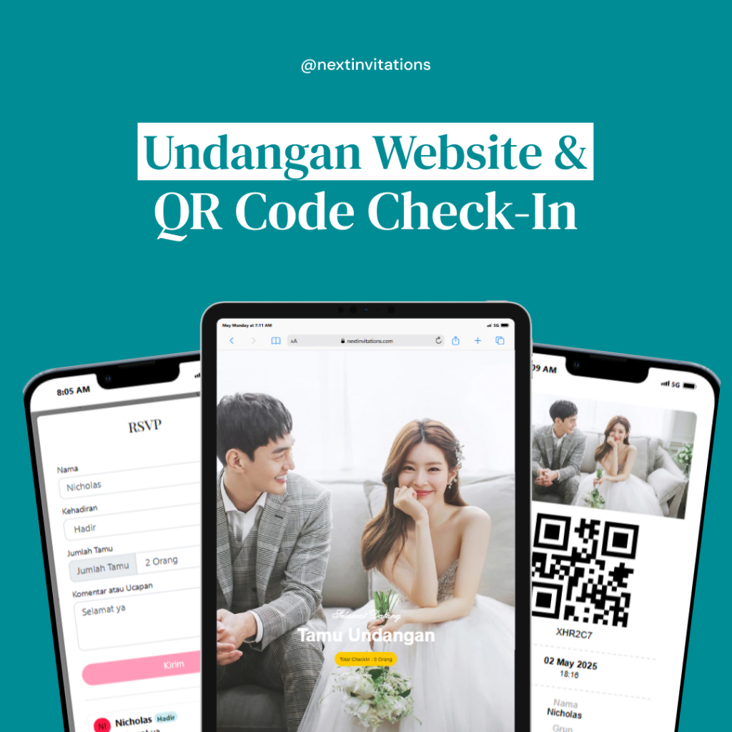 Paket Undangan Website Wedding + QR Code dan Layar Sapa Tamu