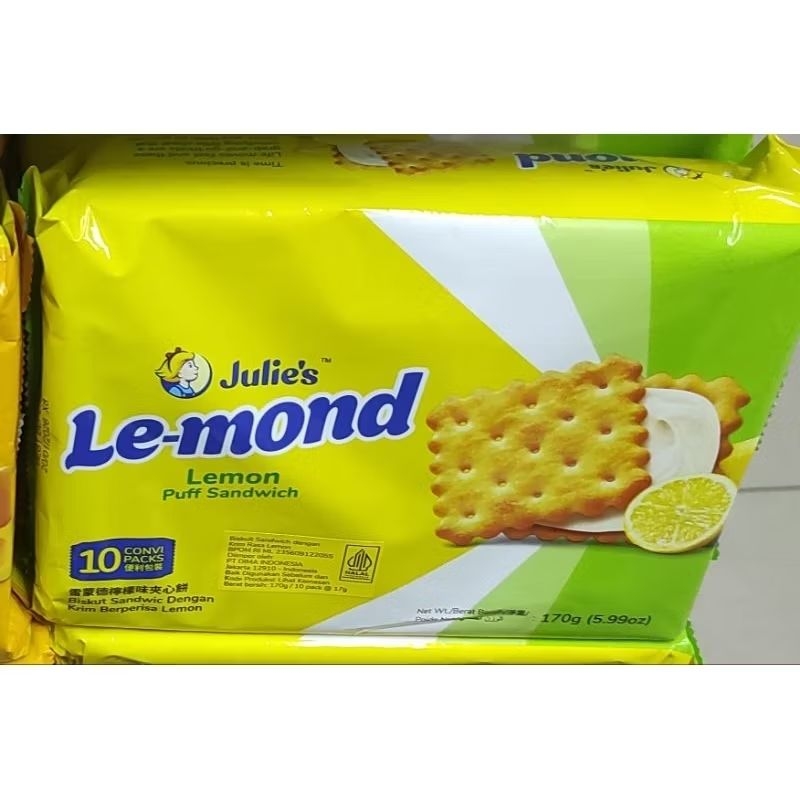 

Julie's biscuit lemon puff sandwich 170gr biskuit malaysia th
