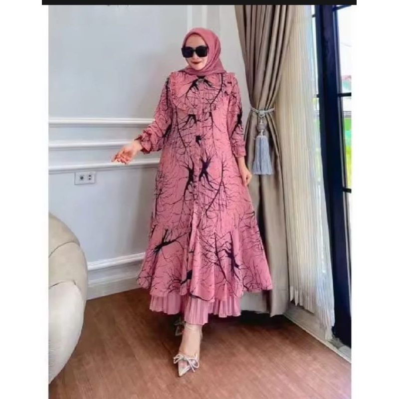 setelan wanita #Yumna set rok (realpict)