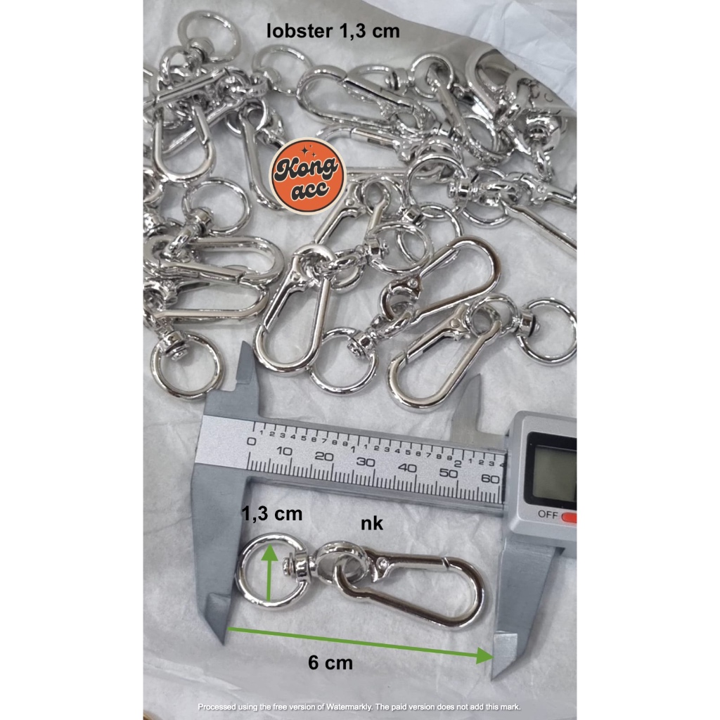 GROSIR / KAITAN TAS LOBSTER 1,3 CM PREMIUM/ 12 PCS