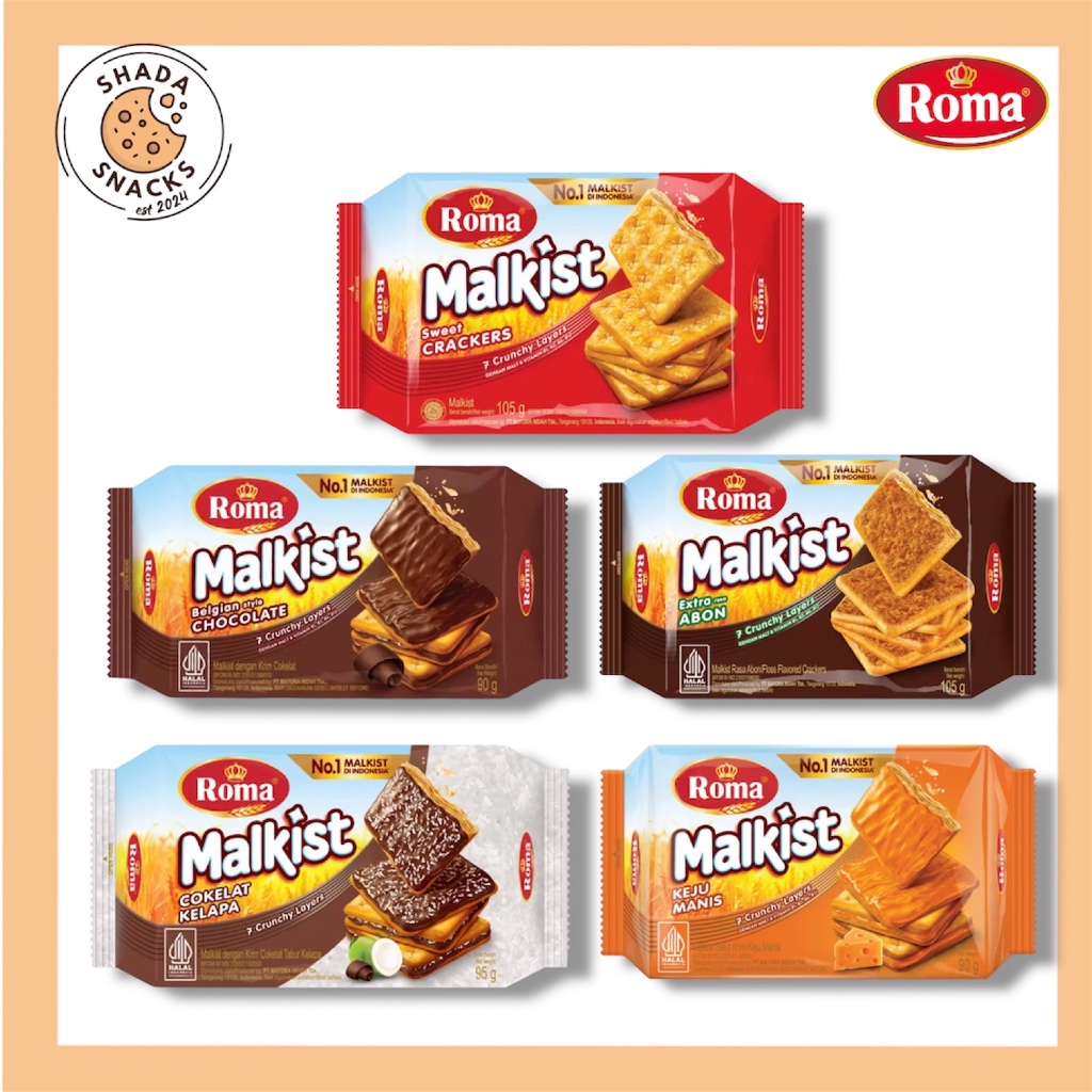 

Roma Malkist Crackers Biscuit | Cokelat Sweet Crackers Abon Keju Manis Cokelat Kelapa | Jajan Murah | Ecer