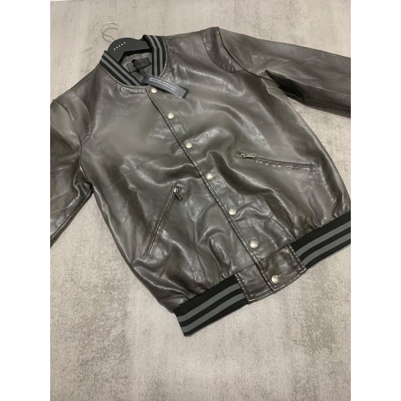 Jacket Rucas Grey Leather Size M New