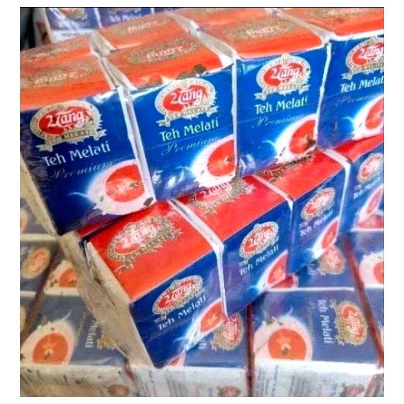 

teh tubruk cap 2 tang biru premium teh melati 1 slop isi 10 pcs @40gram