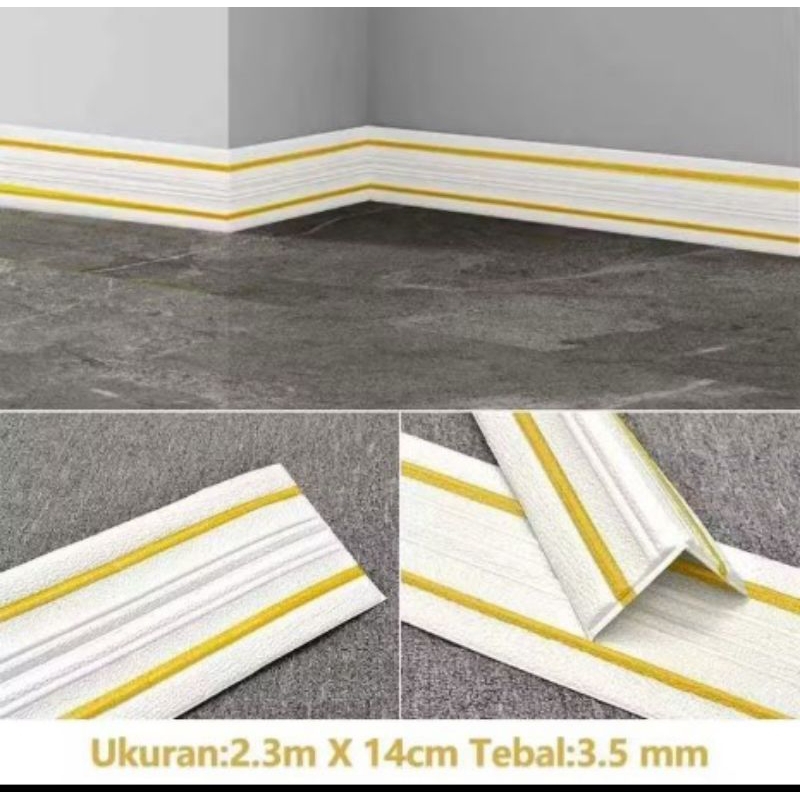 List walborder list wallpaper dinding foam 3D 14 cm gold