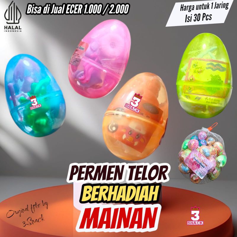 

Permen Telor Berhadiah Mainan 1 Jaring Isi +-30 Pcs