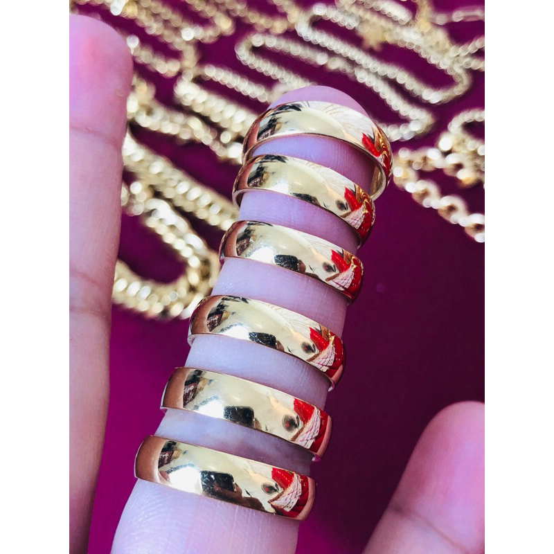 cincin titanium motip emas 99