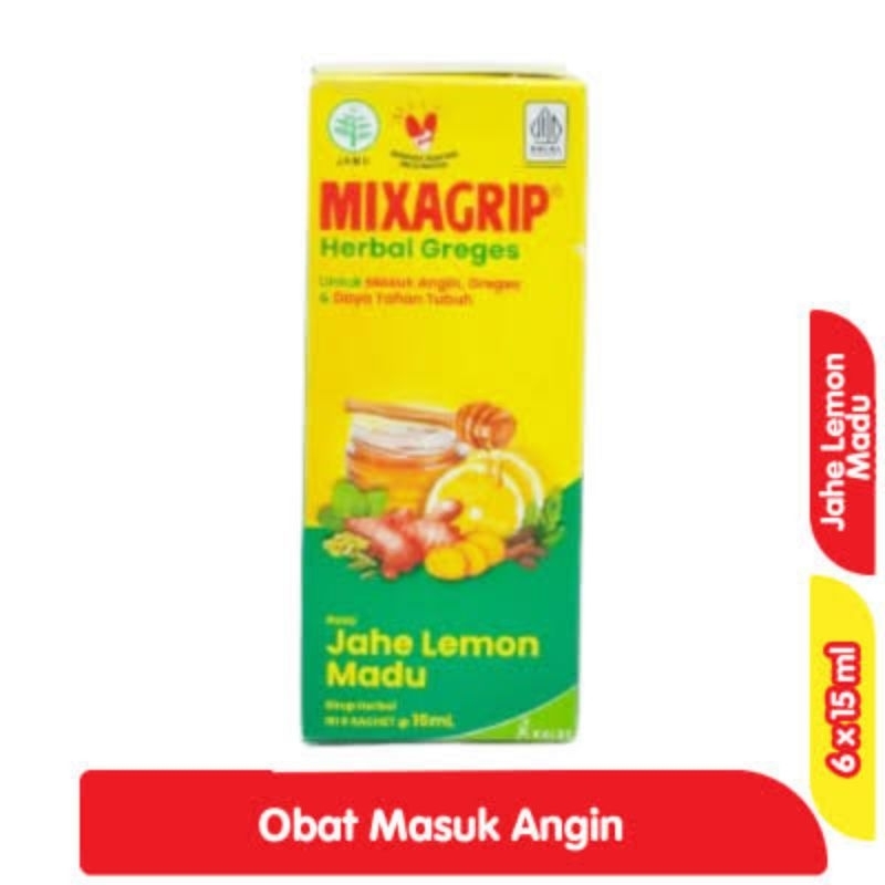

Mixagrip Herbal Greges Jahe Lemon Madu Box
