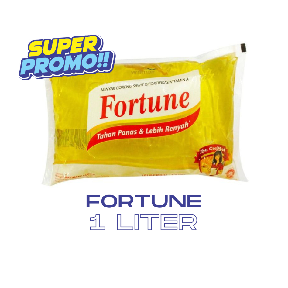 [PAKET 5 DUS] FORTUNE MINYAK GORENG BANTAL 1 LITER / 1DUS ISI 12 PCS MURAH