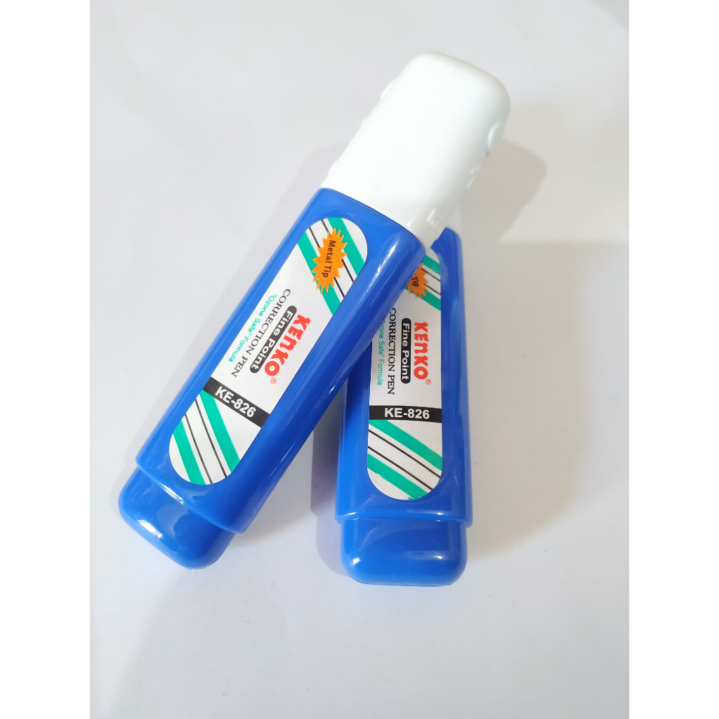 

Correction Pen Kenko Ke-826 Metal Tip / Tip-Ex Cair KE 826 Biru 1 Box isi 12 pcs / Tipe X Fluid Ke826 Ujung Besi/Penghapus pen correction metal tip
