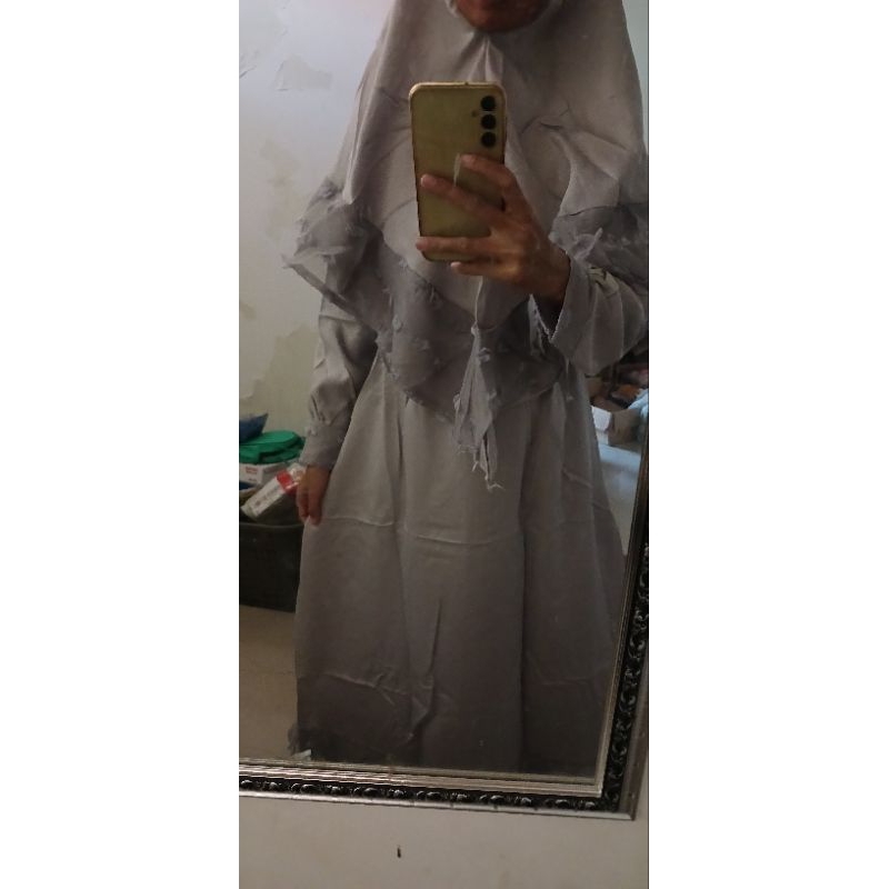 [NEW] Gamis Dress Abu Renda Set Jilbab Syar'i
