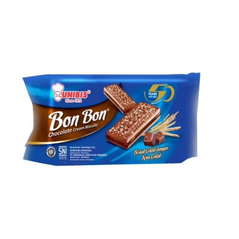 

Unibis Bon Bon Chocolate Biskuit Krim Coklat 200 gr