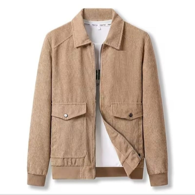 BACCARES JAKET CORDUROY PRIA MINIMALIS / JAKET BOMBER PRIA CORDUROY / JAKET CASUAL PRIA KEREN BAHAN 