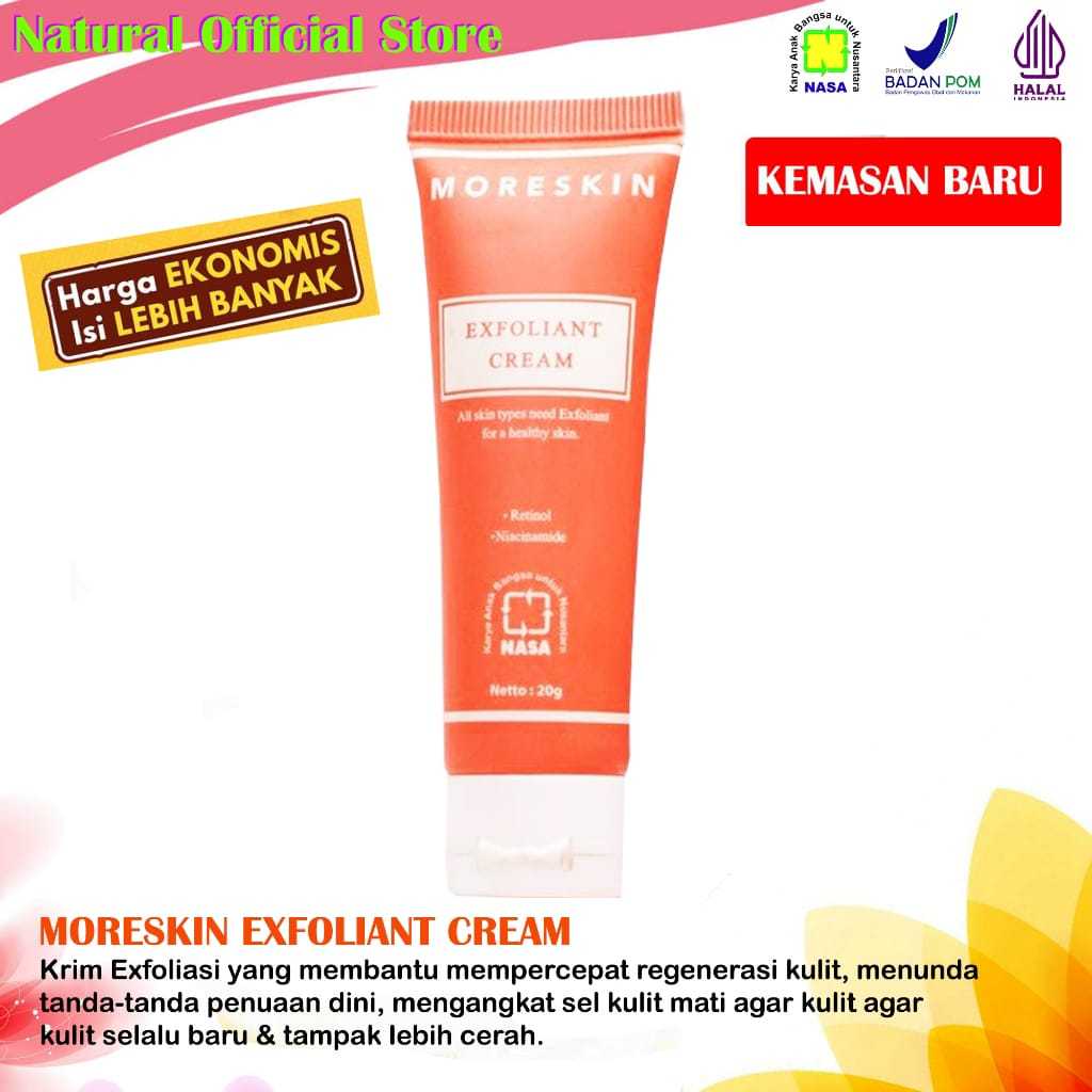 

moreskin exfoliant cream nasa - pembersih sel kulit mati