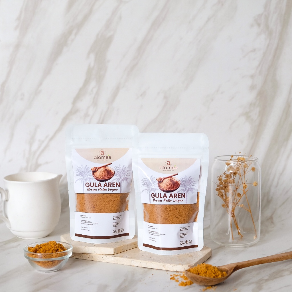 

ALAMEE Gula Aren Bubuk Palm Sugar Organic Asli Organik Semut Powder Natural Pure 100gr