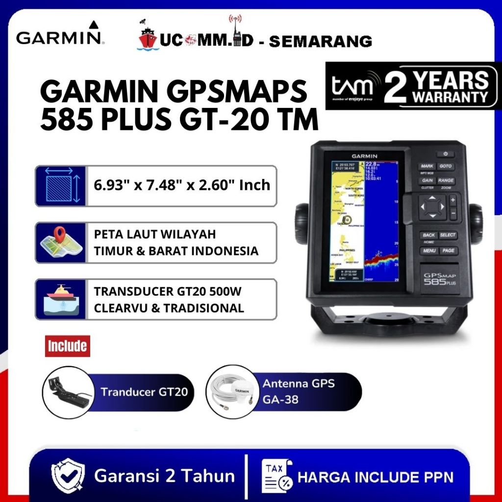 GARMIN Gpsmaps 585 Plus SEA ClearVu Transducer GT20 Garmin 585 Plus 585+ 585Plus GT 20 Original Gara
