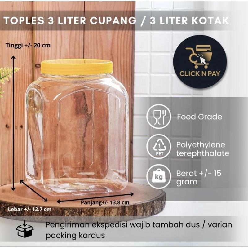 ISI 6 PCS TOPLES CUPANG 3 LITER/ TOPLES KERUPUK/ TOPLES SNACK/ TOPLES BESAR