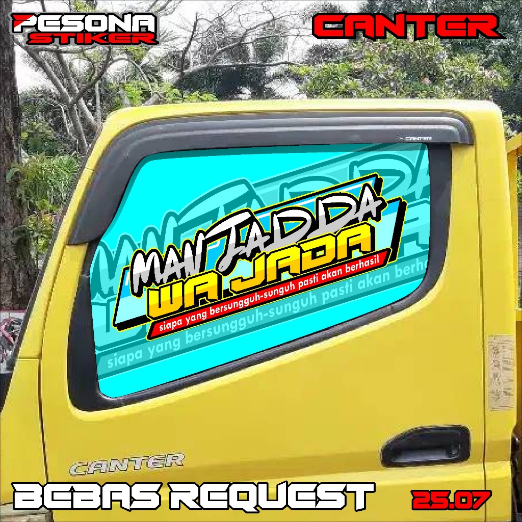 STIKER KACA SAMPING TRUK CANTER STIKER ONEWAY TRUK CANTER BEBAS REQUEST KD 25.07