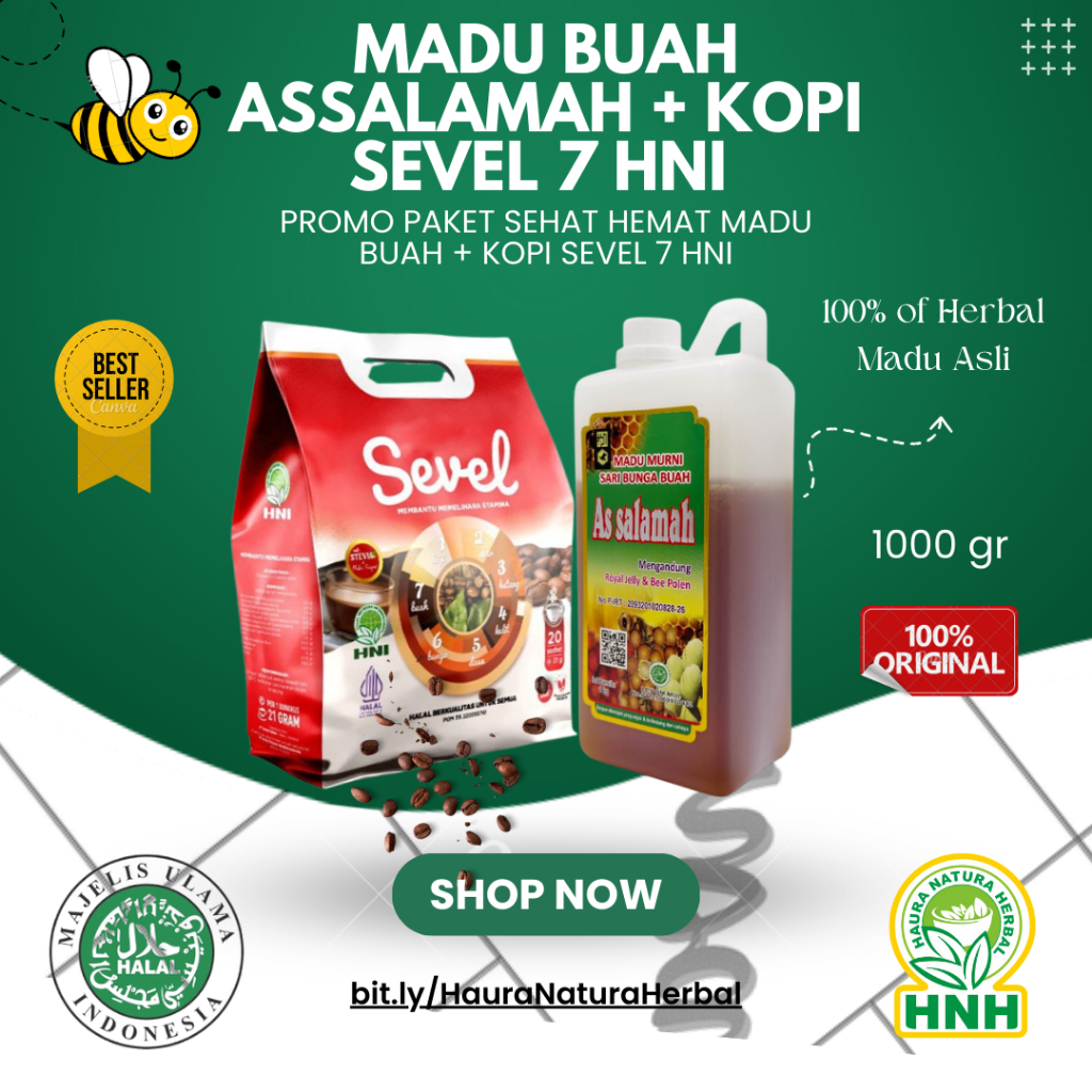 

Kopi Sevel 7 HNI + Madu Sari Buah As Salamah Paket Hemat Sehat