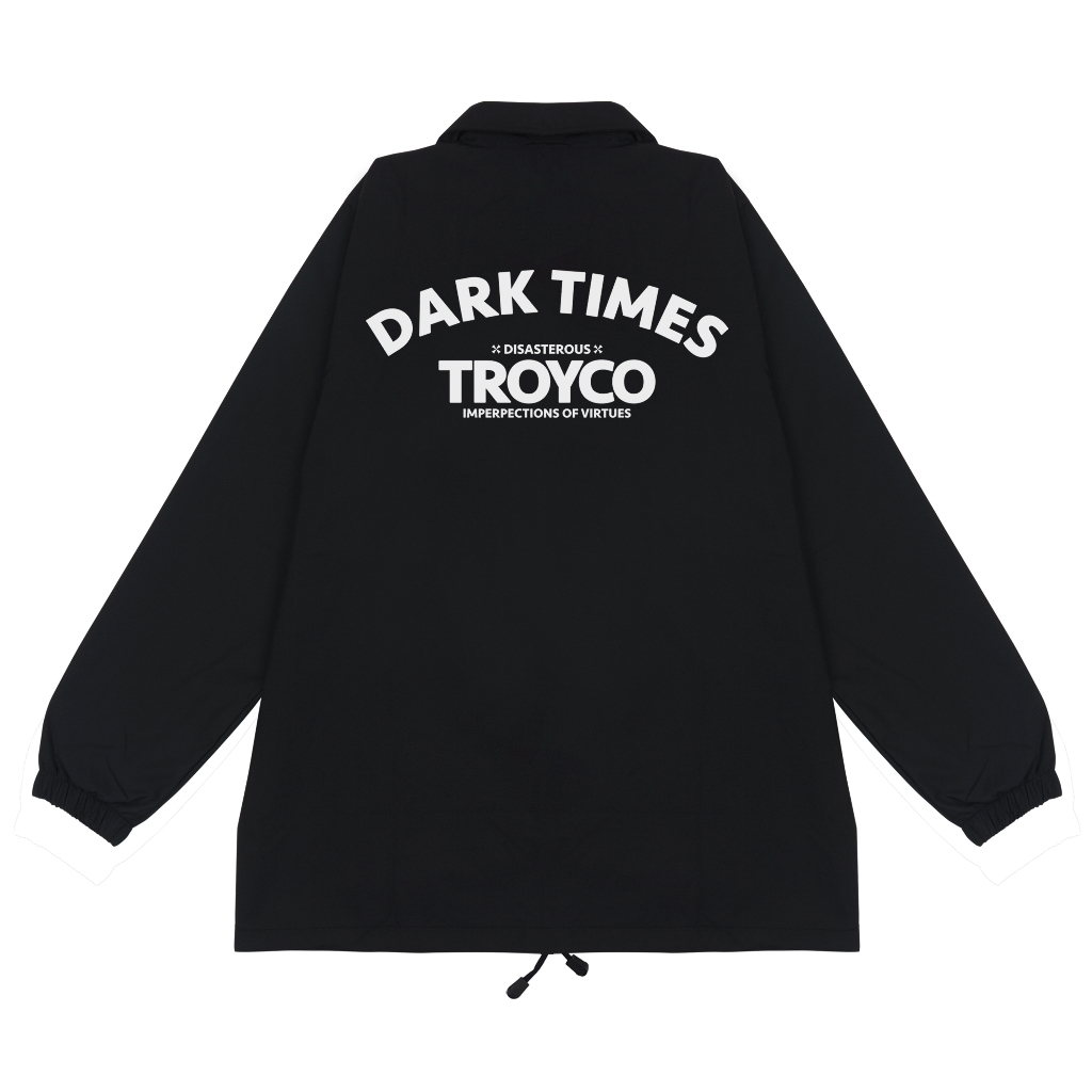 Troy Company Coach Jacket Dark Times Black - Jaket Windbreaker Hitam WN 3120