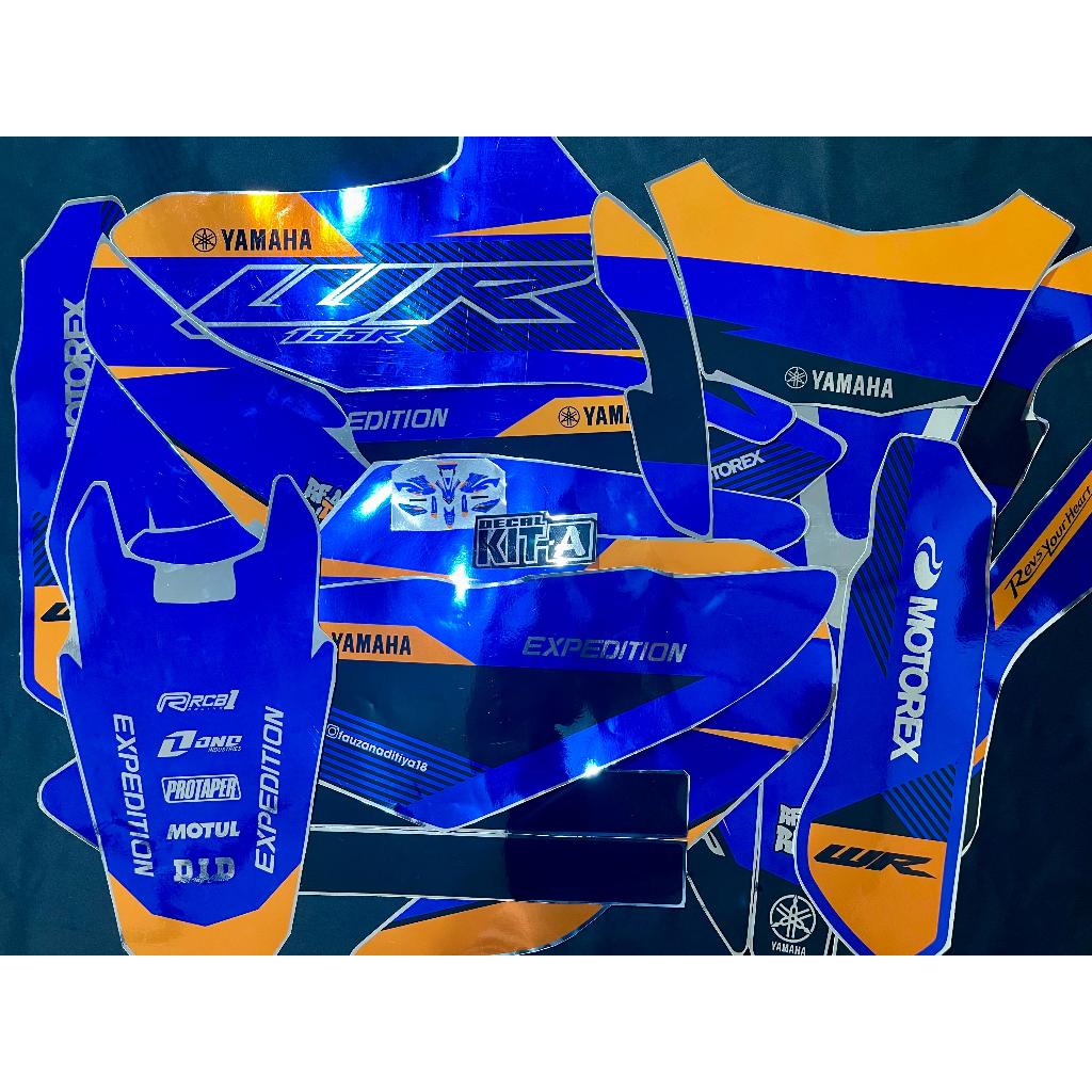 Decal WR Metalik Stiker Decal WR155 sticker chrome biru oren D-C8-216D-C8-204