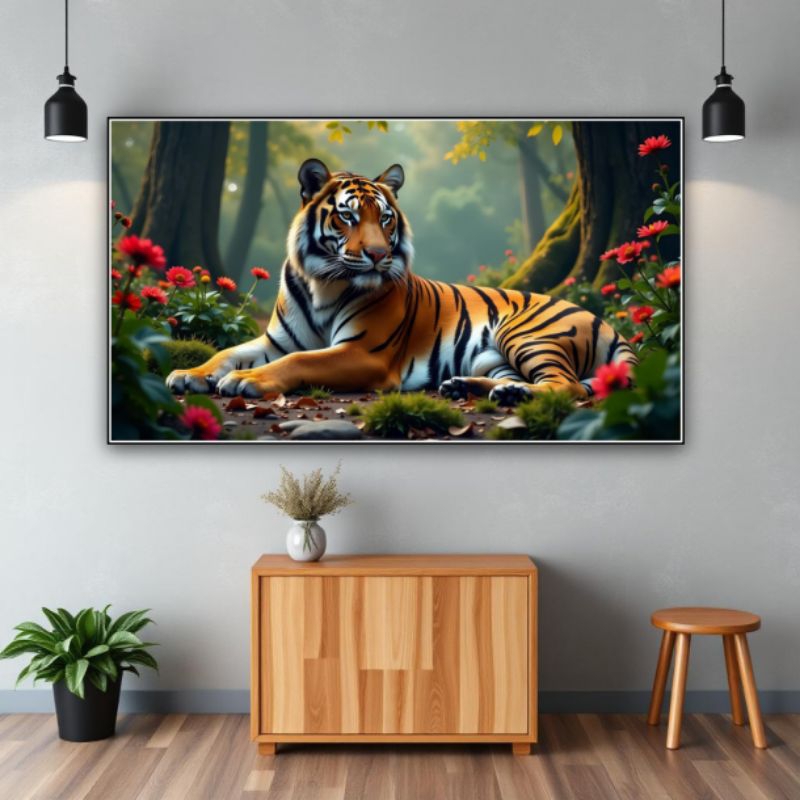 Hiasan dinding HARIMAU MACAN BENGGALA dekorasi rumah ruangan tamu kamar tidur pajangan cetak lukisan